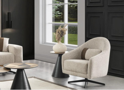 Luxus Sessel Stilvoll Möbel Wohnzimmer Design Drehbar Lounge Club Holz